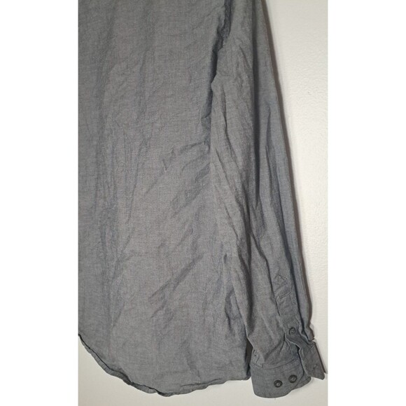 Structure Slim Fit Work Shirt Mens Large Black Button-Up Collared Cotton - Picture 5 of 8